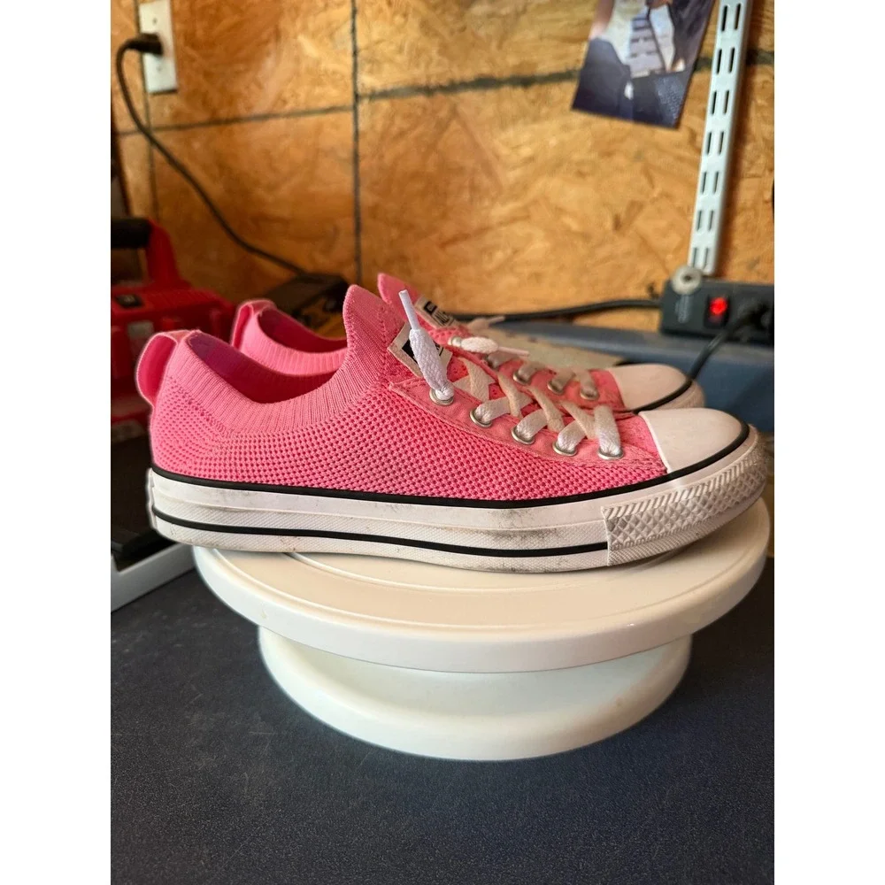 Converse Chuck Taylor All Star Shoreline Pink Knit Slip On Sneakers A09168F 4.5Y